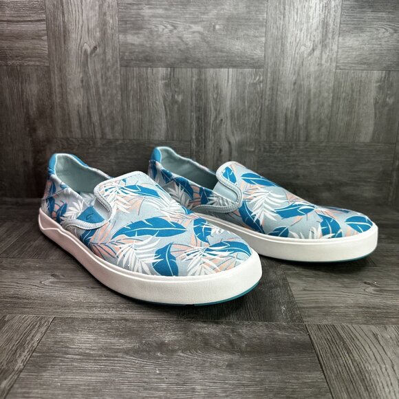 Olukai Lae'ahi Pai Men's size 10 Off White /Aloha Slip On Shoes - Picture 5 of 8